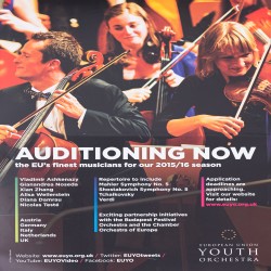 Αφίσα για την ακρόαση των καλύτερων Ευρωπαίων μουσικών της σεζόν 2015/16